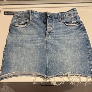 Old Navy Light Blue Distressed Mini Skirt